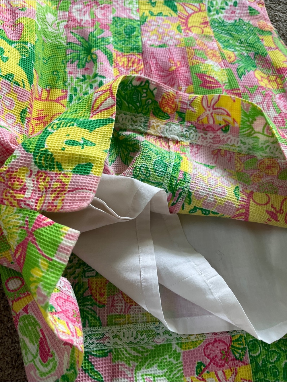 🍊🐨Lilly Pulitzer White Label Textured sz6 Patchwork Koala Sun Fruit Krista Shift - Picture 14 of 14